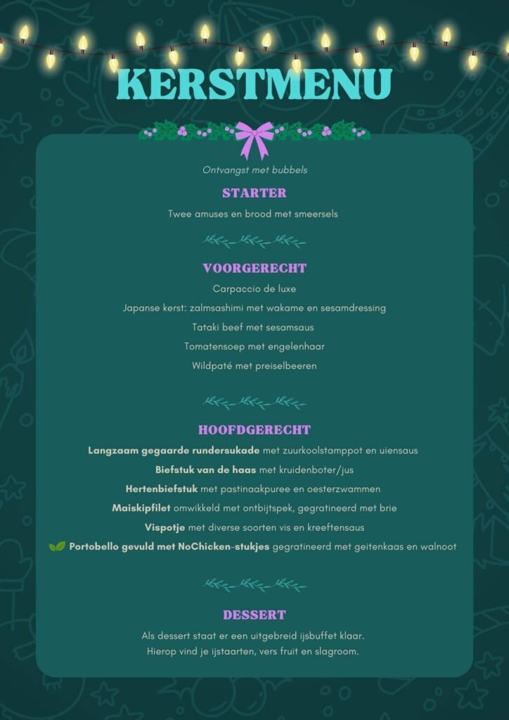 Kerstdiner restaurant Voorthuizen