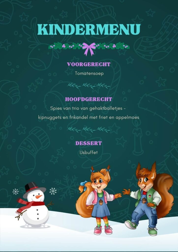 Kerstdiner kinderen restaurant Voorthuizen